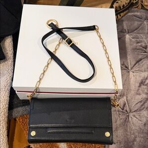 Hammitt Black Leather Crossbody Bag with Gold Chain